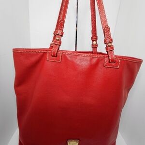 Red Leather Tote Bag